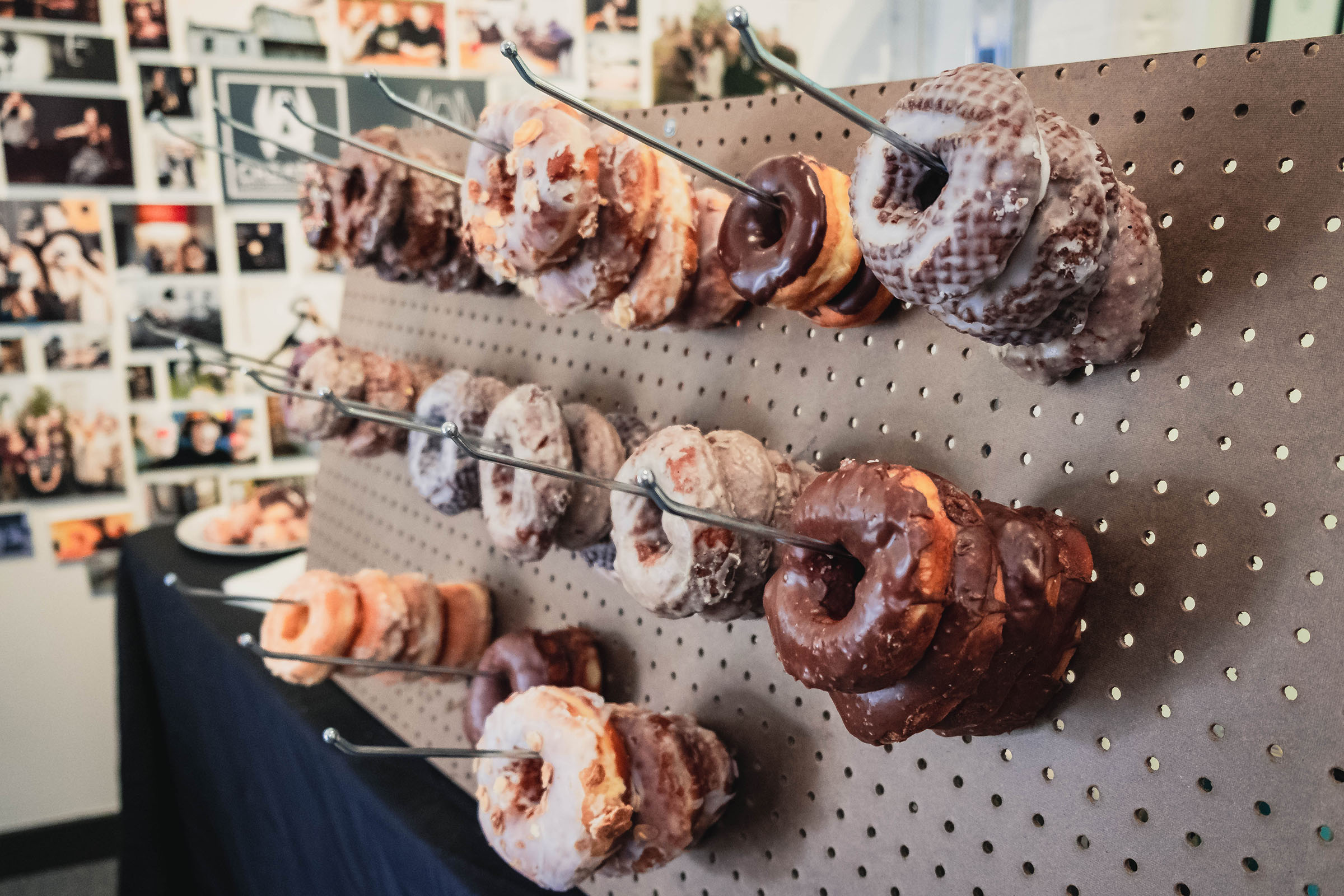 donuts for the camera recycling event