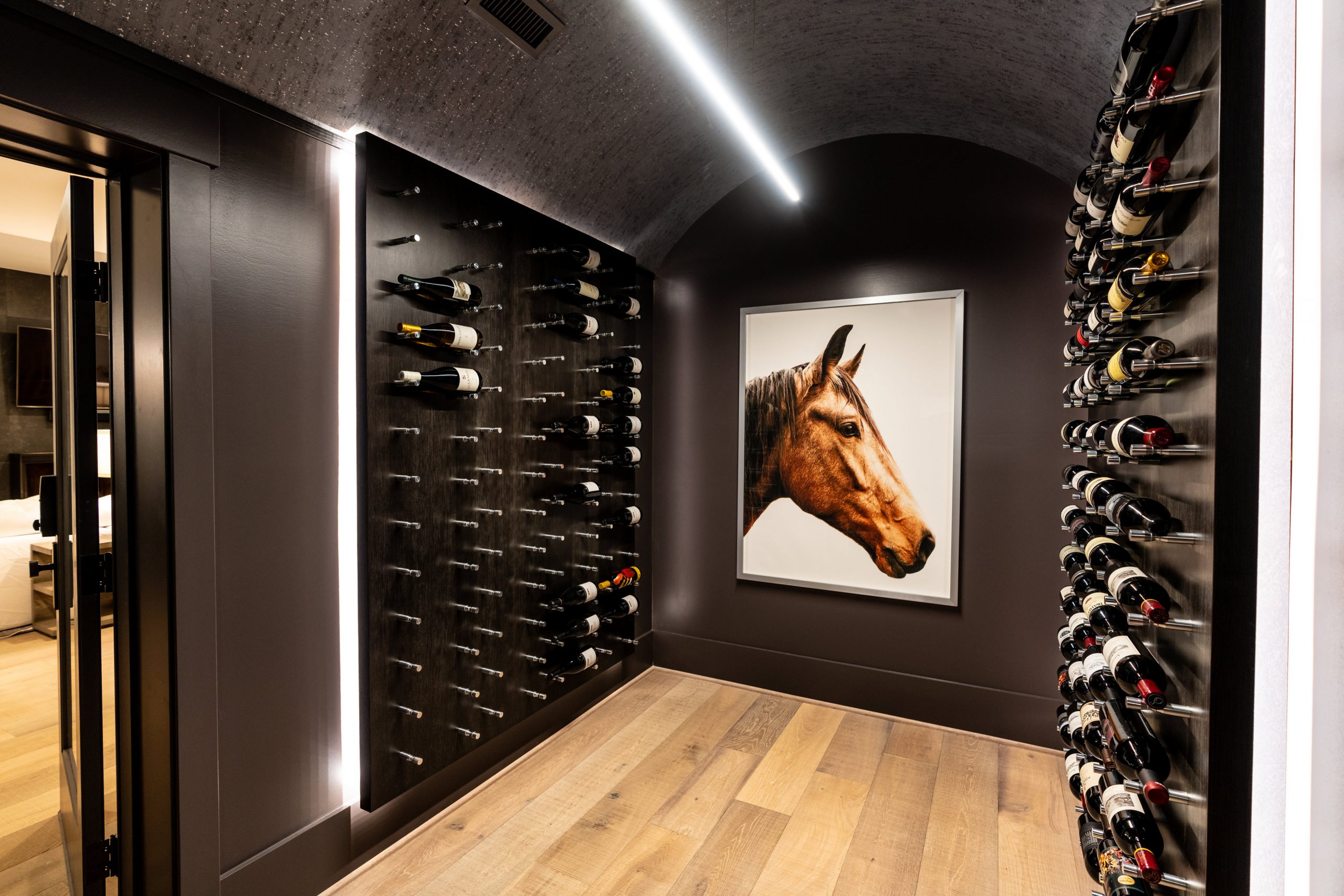 walk in wine cellar designed by The Jones Studio